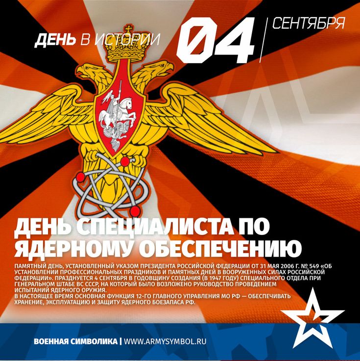 4 сентября - День специалиста по ядерному обеспечению России