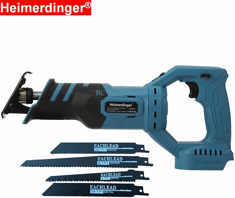 Бесщеточная сабельная пила с питанием от литиевой батареи Heimerdinger 18 В