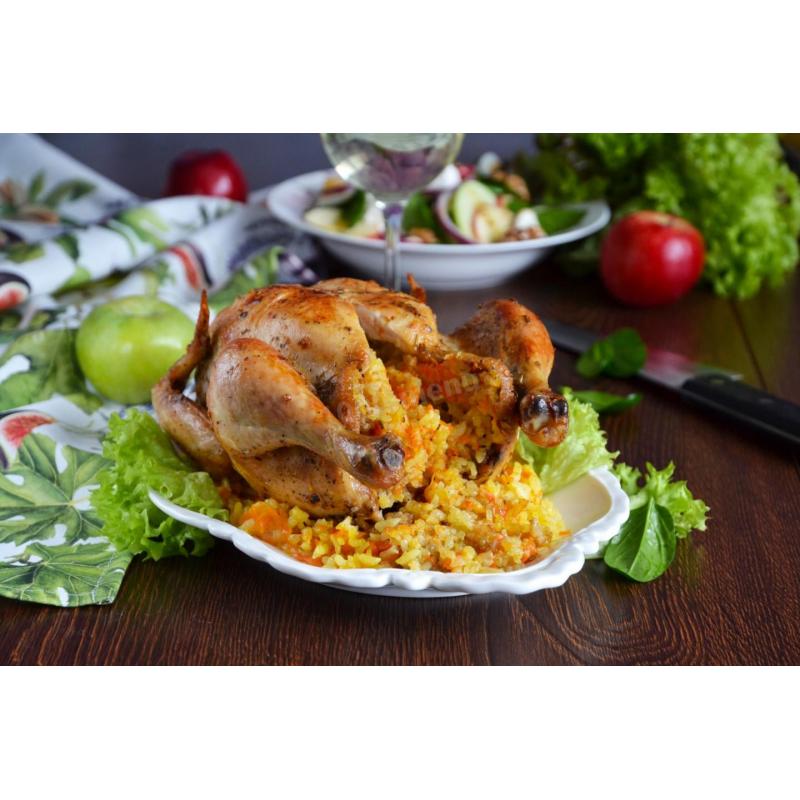 Курица целиком фаршированная рисом в духовке, фото 1