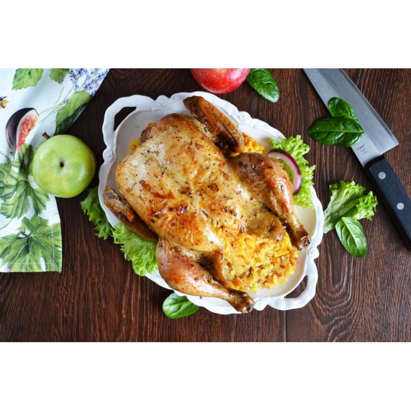 Курица целиком фаршированная рисом в духовке, фото 2