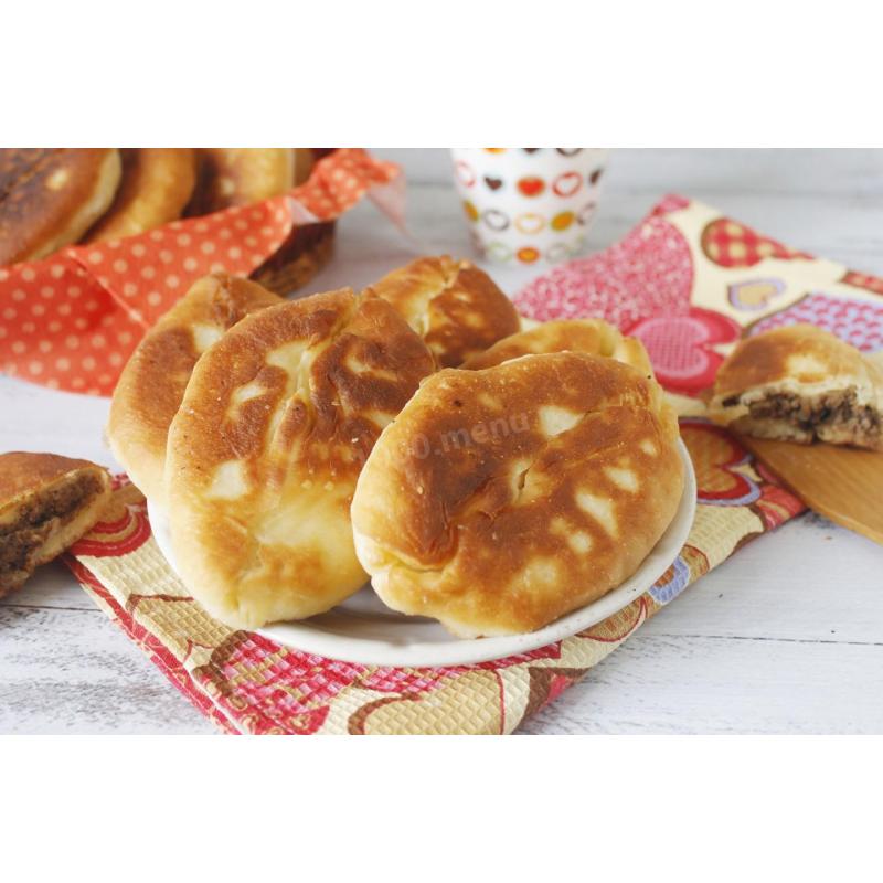 Жареные дрожжевые пирожки с начинкой из куриной печени, фото 2