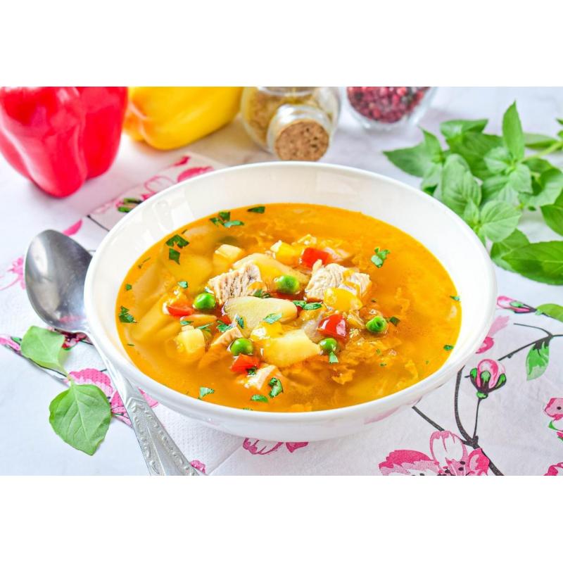 Суп с пекинской капустой и курицей