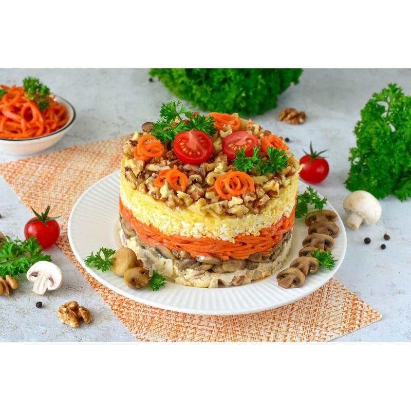 Салат с копченой курицей и грецкими орехами, фото 2