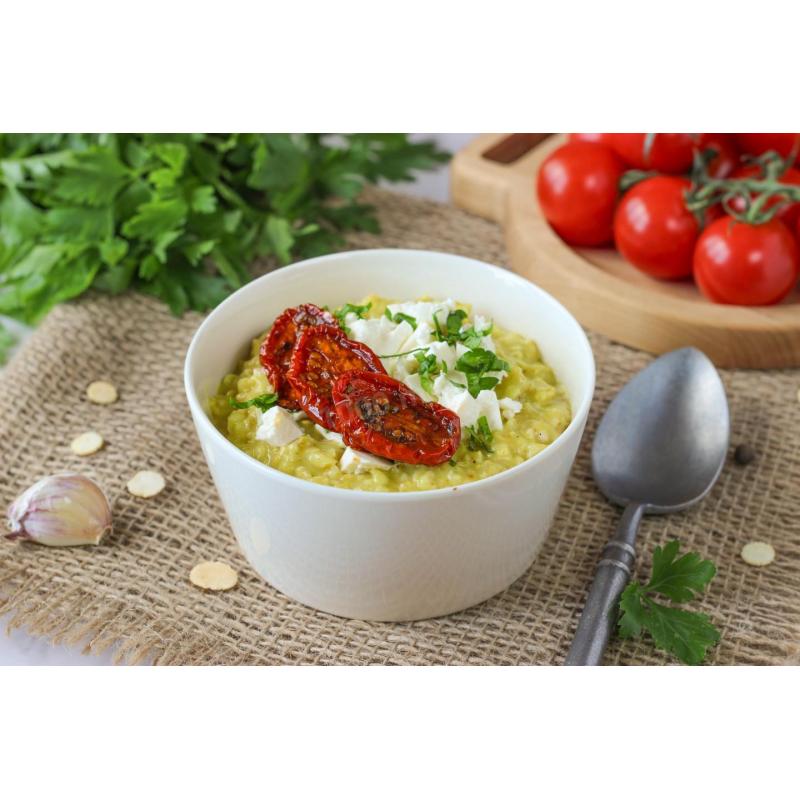 Овсяная каша с сыром и карри