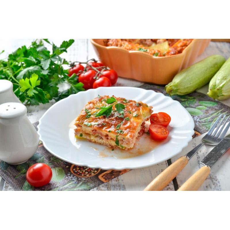 Лазанья из кабачков с фаршем в духовке