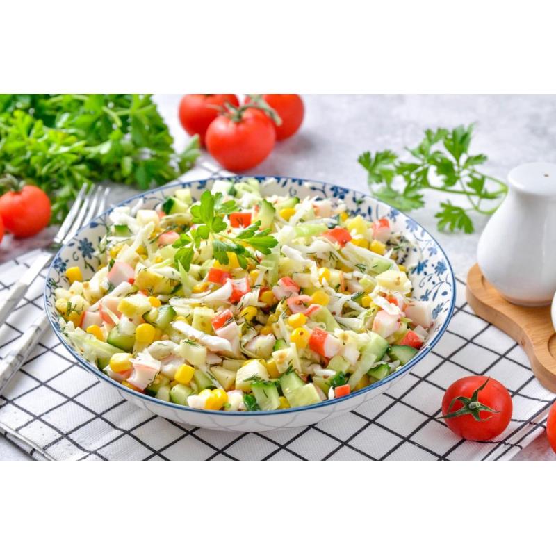 Салат с кукурузой без яиц