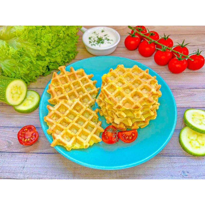 Венские вафли из кабачков на завтрак