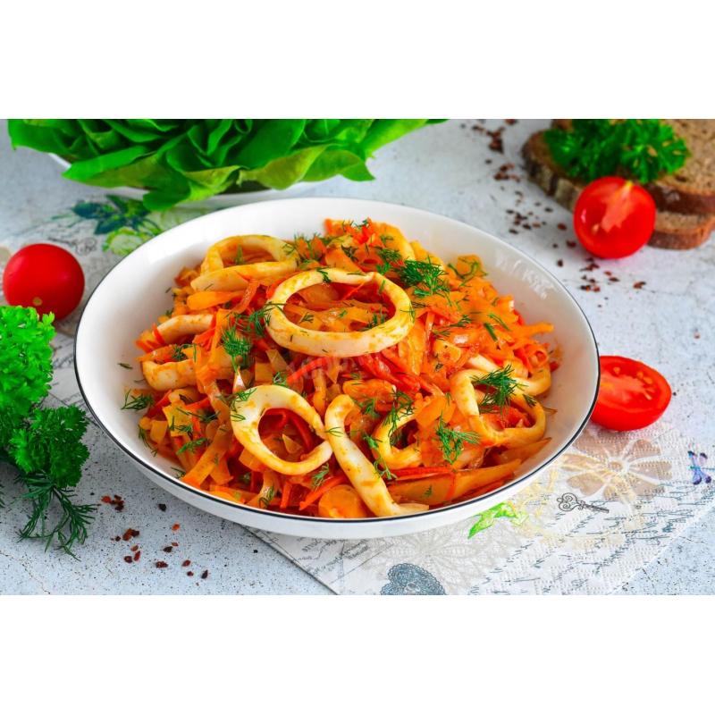 Кальмары с капустой тушеные, фото 2