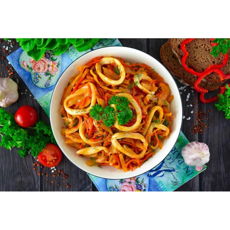 Кальмары с капустой тушеные, фото 1