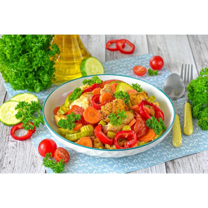 Курица с овощами в аэрогриле