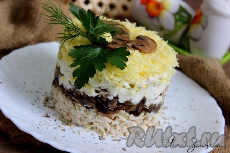 Салат с курицей , шампиньонами и сыром, фото 4