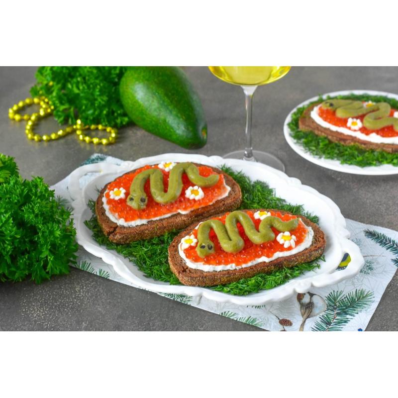 Бутерброды Змейка на Новый год Змеи 2025, фото 1