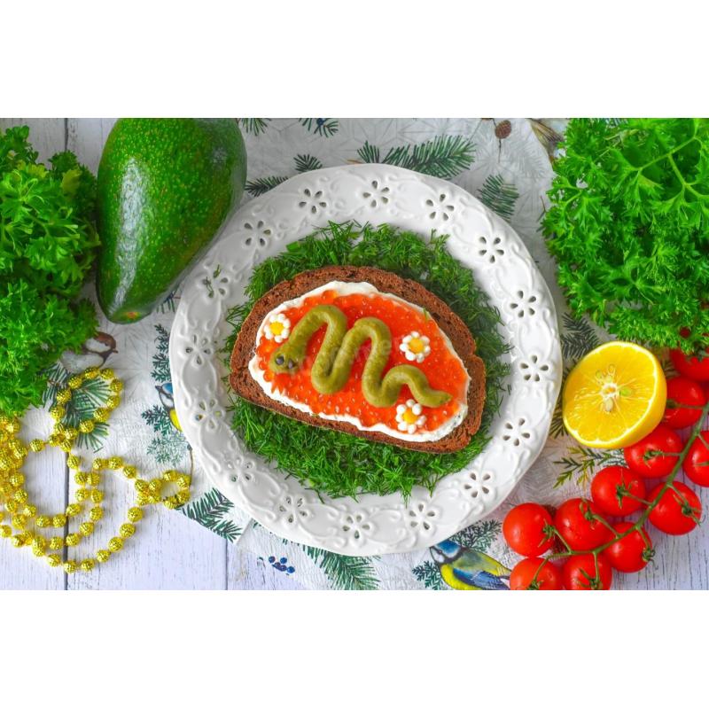 Бутерброды Змейка на Новый год Змеи 2025, фото 2