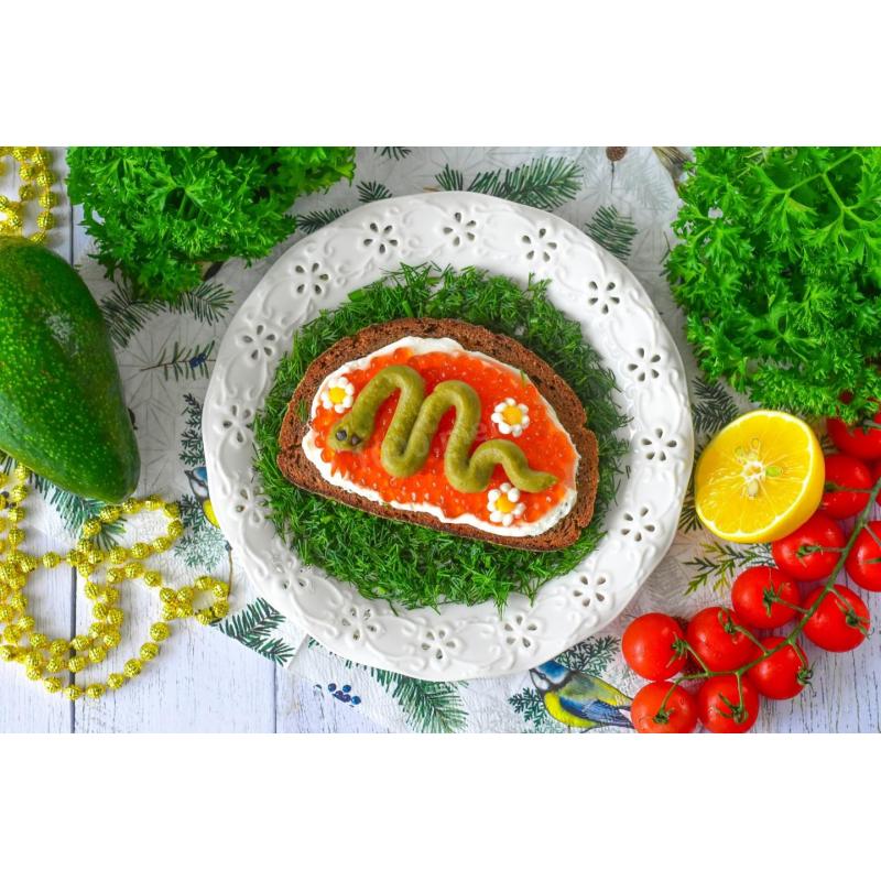 Бутерброды Змейка на Новый год Змеи 2025, фото 3