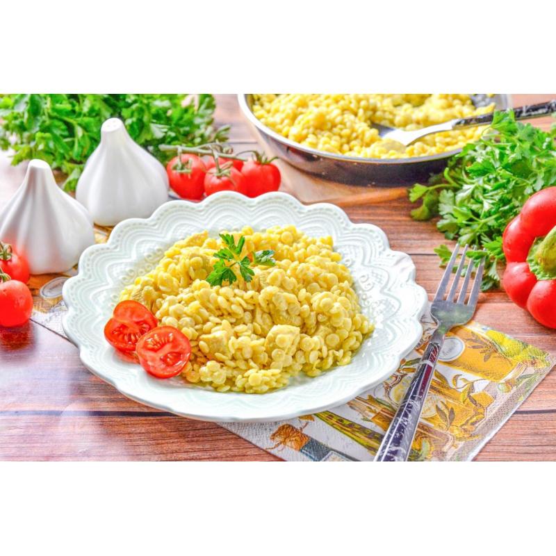 Птитим с курицей в сливочном соусе