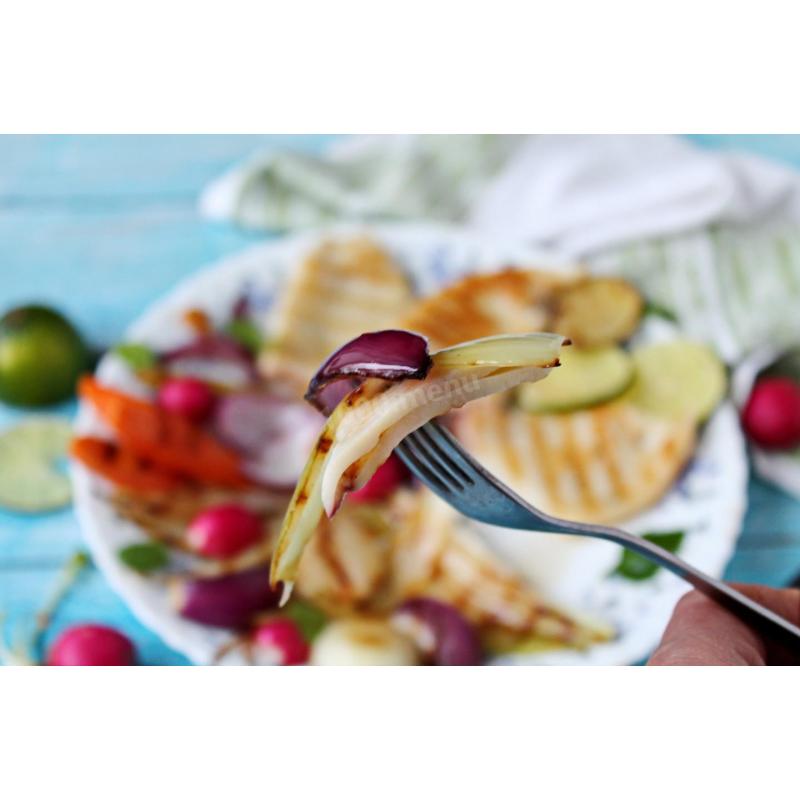 Жареные кальмары на сковороде с луком, фото 2