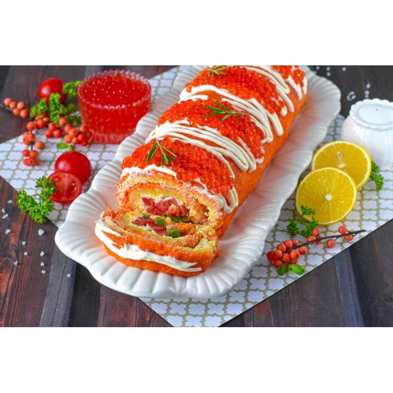 Салат закуска Царский рулет с красной рыбой, фото 2