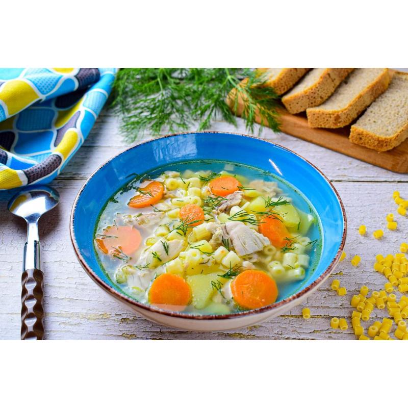 Суп с макаронами и картошкой