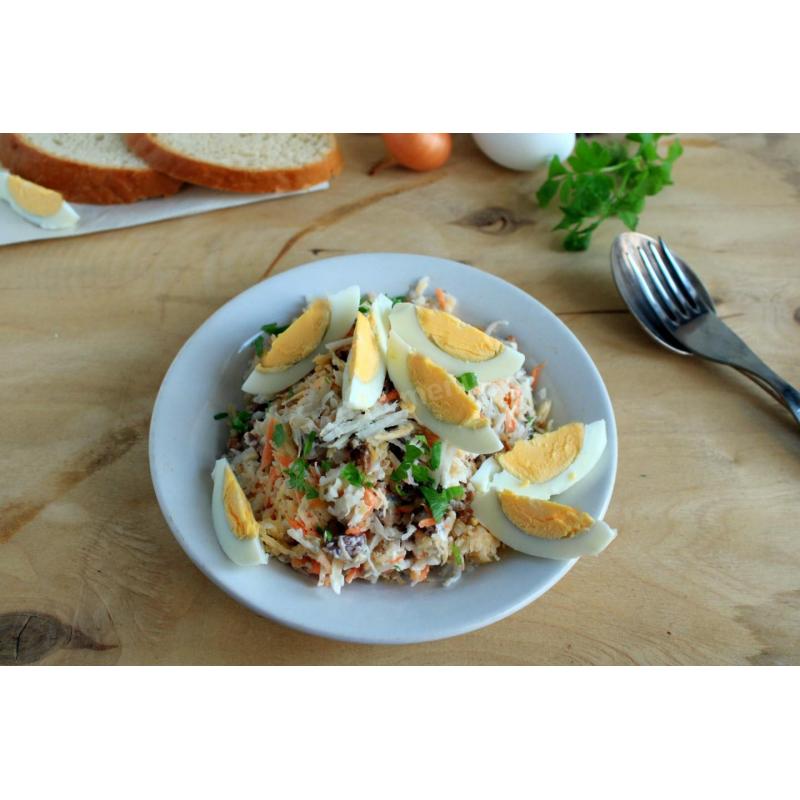 Салат с редькой яйцами мясом и майонезом, фото 1