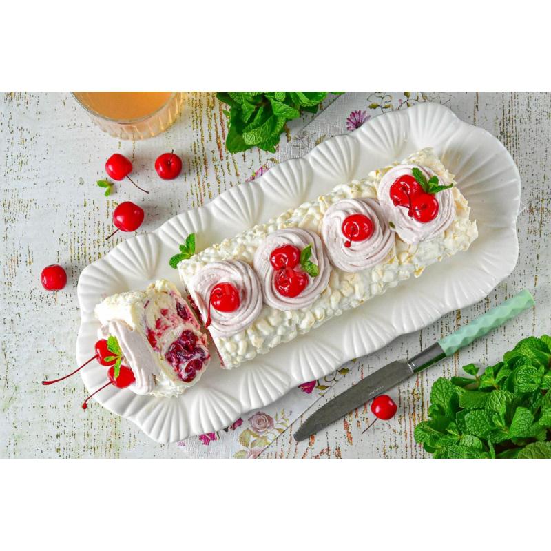 Меренговый рулет с вишней, фото 3