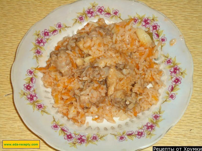 Каша рисовая с курицей на воде