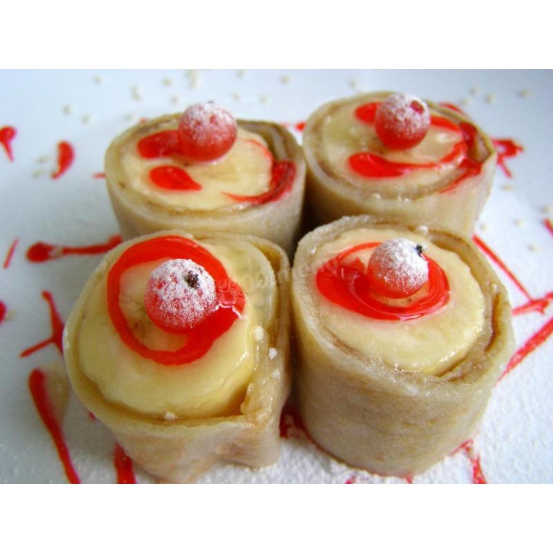 Сладкие суши роллы с бананами, фото 3