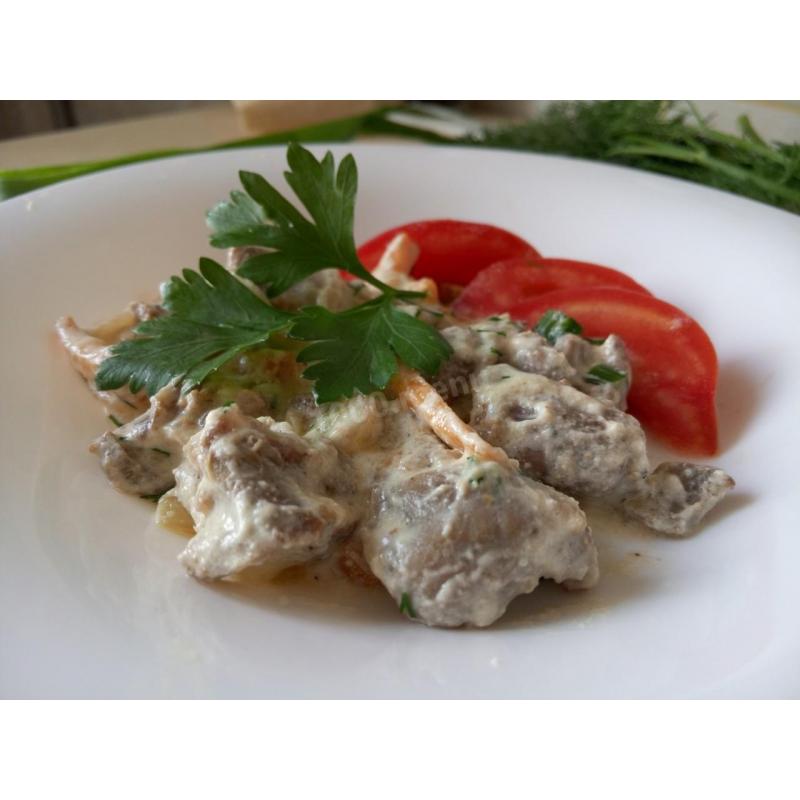 Куриные желудки тушеные в сметане, фото 1