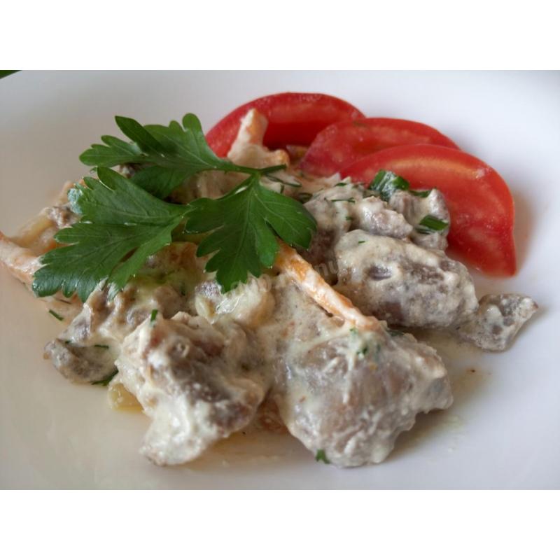 Куриные желудки тушеные в сметане, фото 2