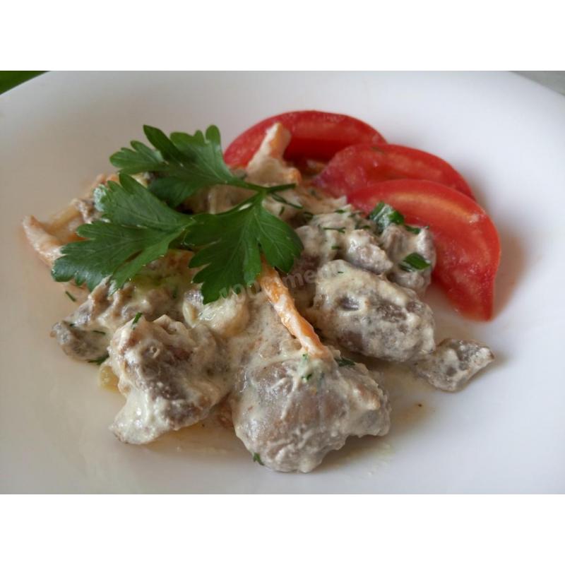 Куриные желудки тушеные в сметане, фото 4