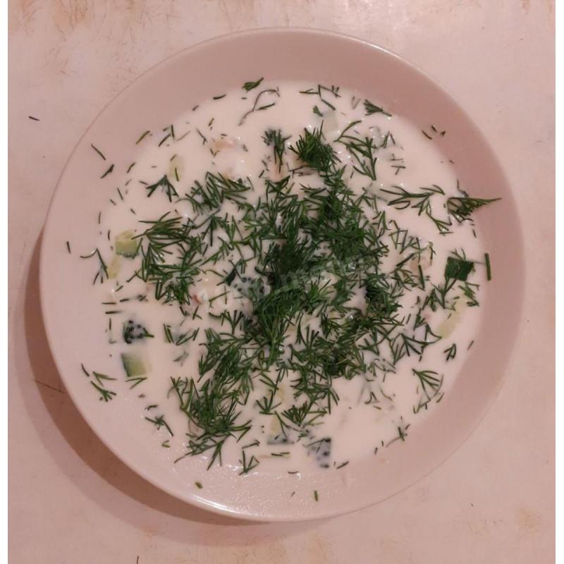 Окрошка с куриным филе