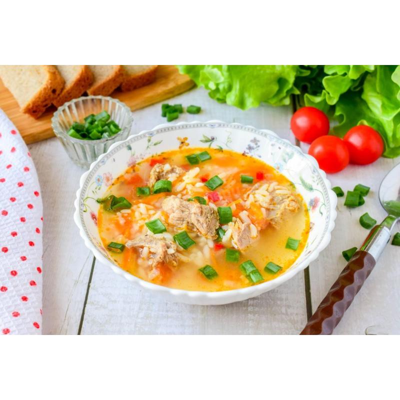 Суп с говядиной и рисом