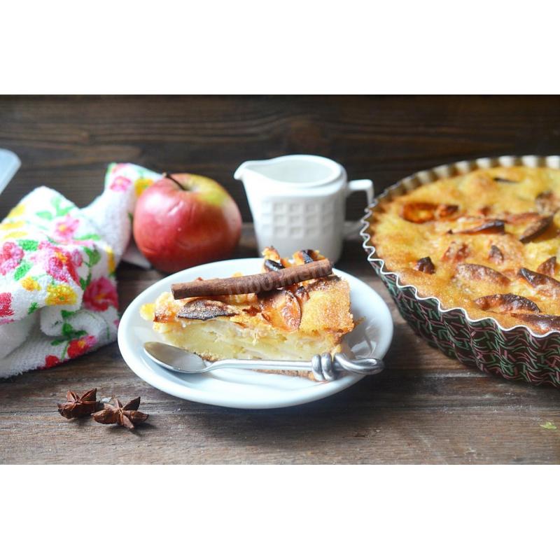 Пирог с яблоками на кефире в духовке