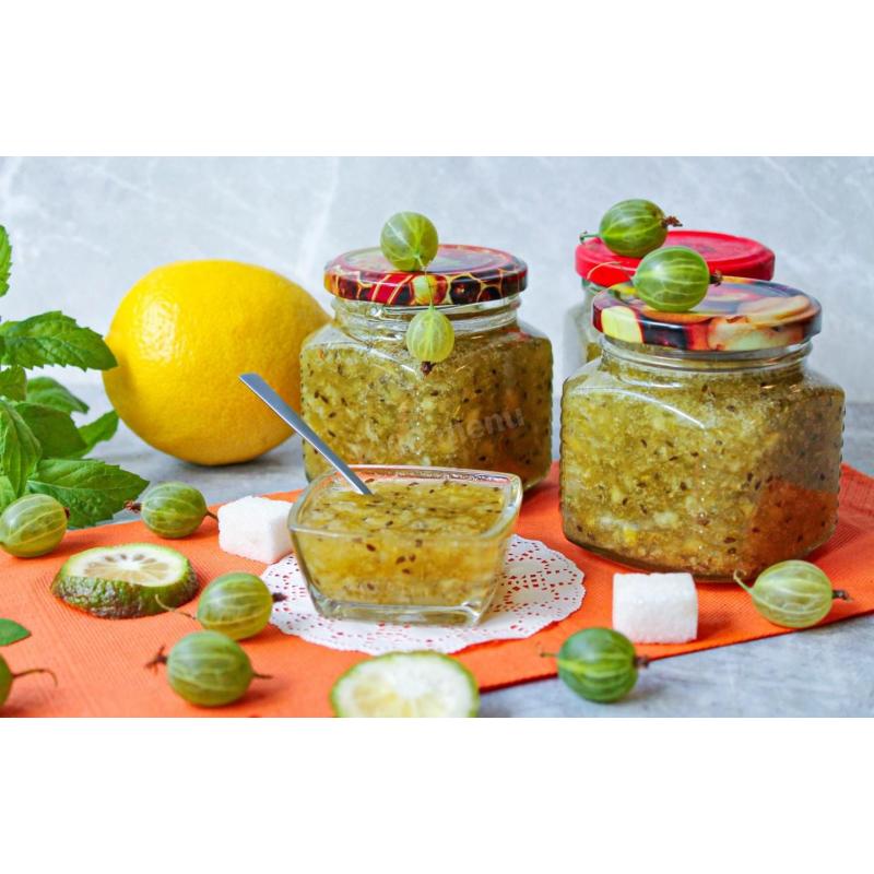 Крыжовник с лимоном на зиму без варки