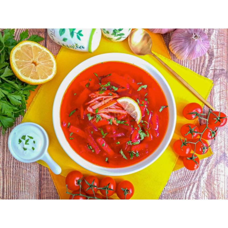 Борщ со свеклой и курицей