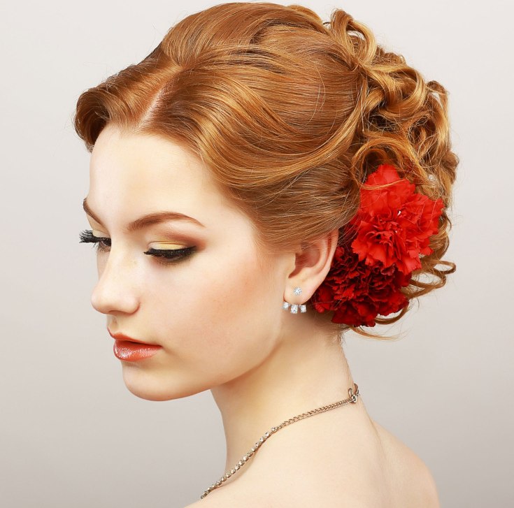 Идеи новогодних причёсок. Часть 2-я. Укладка на короткие и средние волосы., фото 21