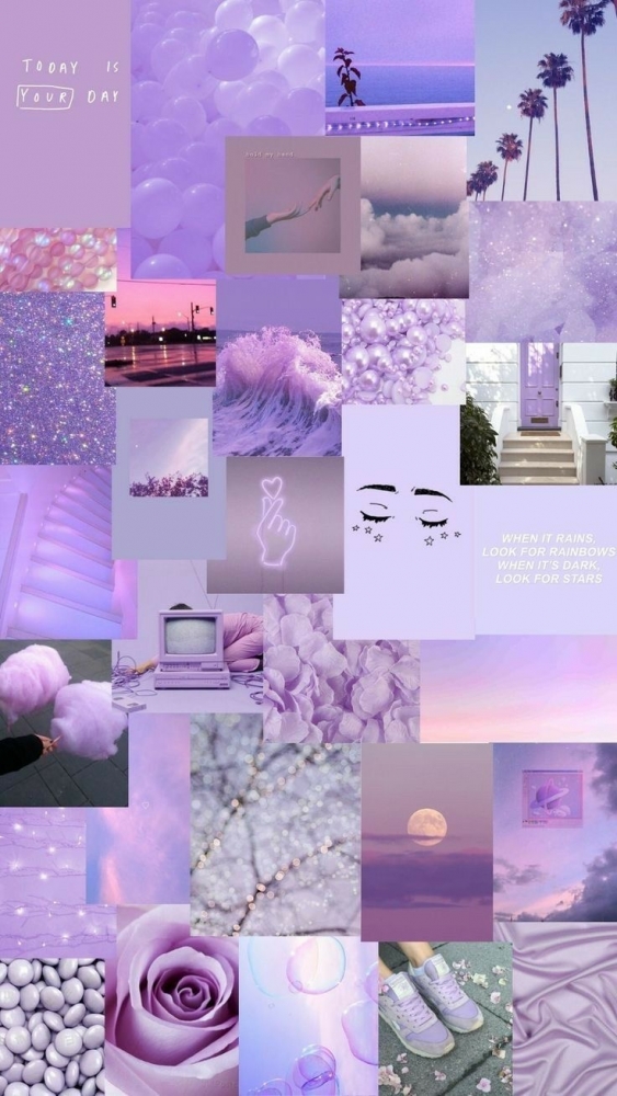 Фиолетовые обои-коллаж 