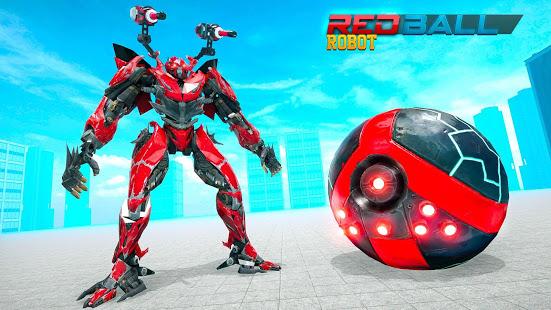 красный мяч робот машина игра: робот война