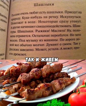Я за зиму, забыл, отвык, как вкусный выглядит шашлык.