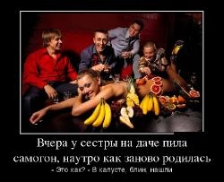 Это он, это он, мутный крепкий самогон.