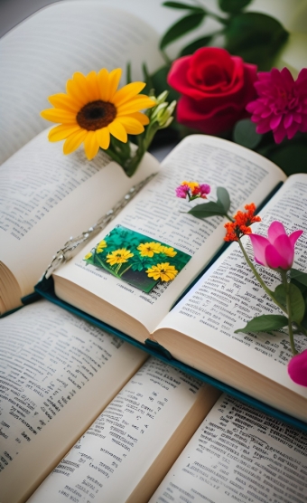 Книги и цветы