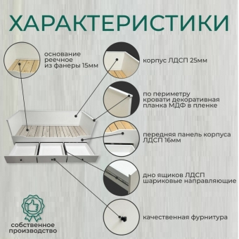 Кровать раздвижная односпальная/двуспальная белая 200*90 или 200*180 см