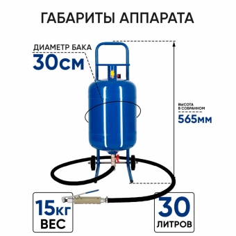 Пескоструйный аппарат Булат 30 л новинка для чистки металла или дерева, для подготовки к покраске