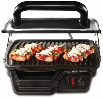 Электрогриль 3в1 Tefal Health Grill GC306012 со съемными антипригарными пластинами, стальной/ черный