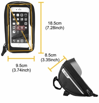 Велосипедная сумка на руль. Держатель для телефона. Черная