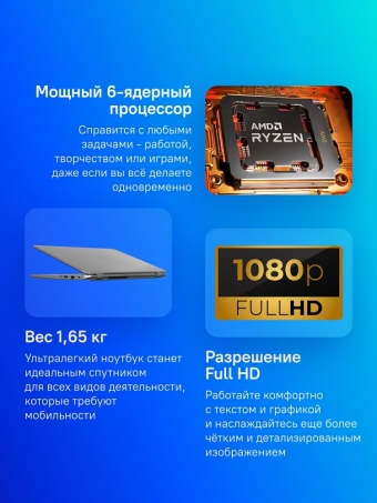 Ноутбук MAIBENBEN M545 Pro 15.6, IPS, AMD Ryzen 5 Pro 4650U 2.1ГГц, 6-ядерный, 8ГБ DDR4, 512ГБ SSD, AMD Radeon, Linux, серебристый