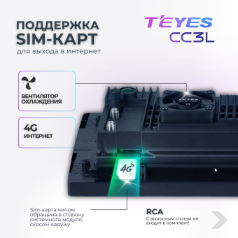 Магнитола TEYES CC3L 4/64ГБ 10 дюймов-без переходной рамки! (ISO+активация голосового управления В подарок!)