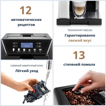 Кофемашина DeLonghi ECAM46.860. B Eletta Capuccino EVO цвет черный мощность 1450 Вт