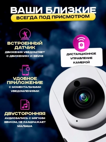 Камера видеонаблюдения и видеоняня с подключением по WI-FI Full HD Bootleg