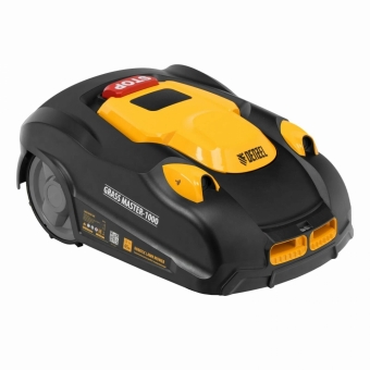 Робот-газонокосилка самоходная Denzel Grass Master 1000, ультразвуковой датчик, 3 Ач, LCD дисплей, Wi-Fi