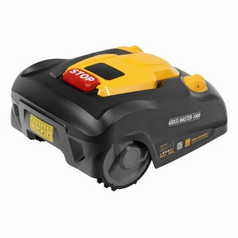 Робот-газонокосилка самоходная Denzel Grass Master 1000, ультразвуковой датчик, 3 Ач, LCD дисплей, Wi-Fi